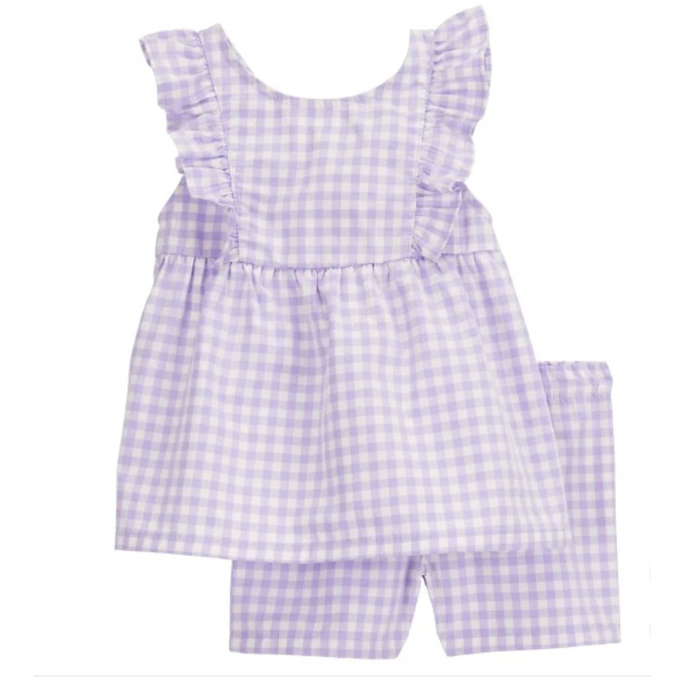 Carter's Girls' 3-piece Playwear Set Purple/White Checkered 2T New!‎ - Picture 3 of 7